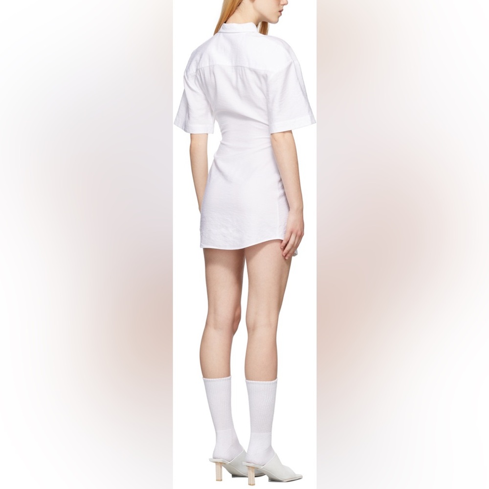 NWT Jacquemus La Robe Arles Poplin White Short Sleeve Button Shirt Mini Dress - Picture 11 of 13